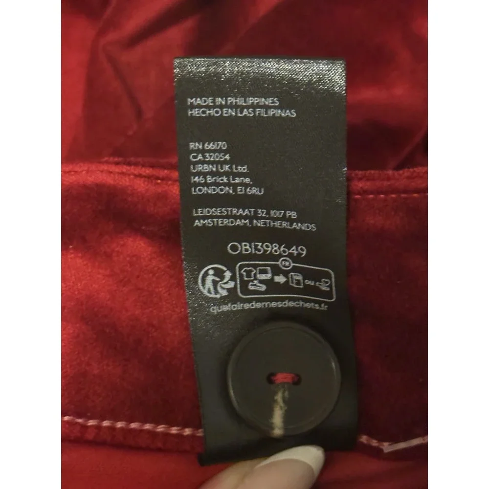 MAEVE NWT The Colette Velvet Crop Wide-Leg Pants Women Size 27 Red Anthropologie - Picture 7 of 8